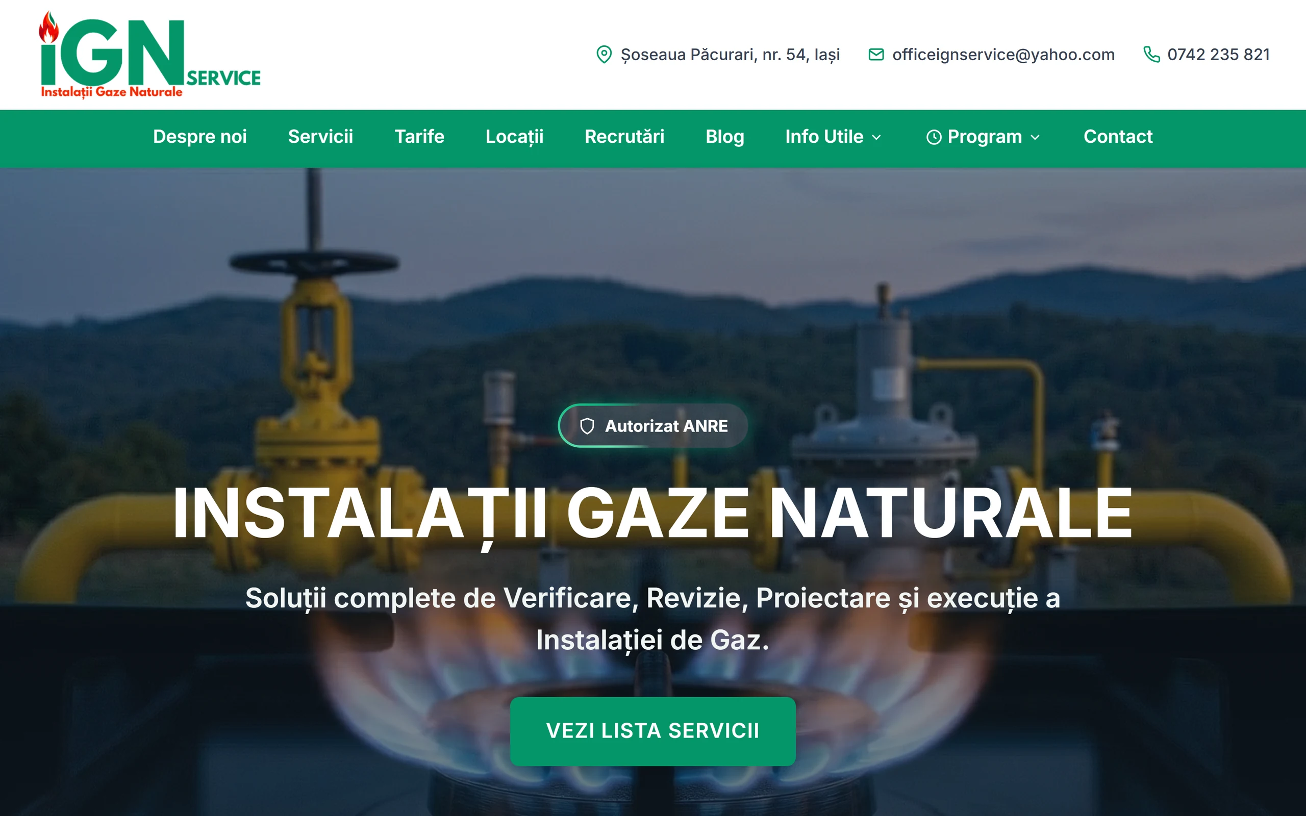 IGN Service, Instalații gaze